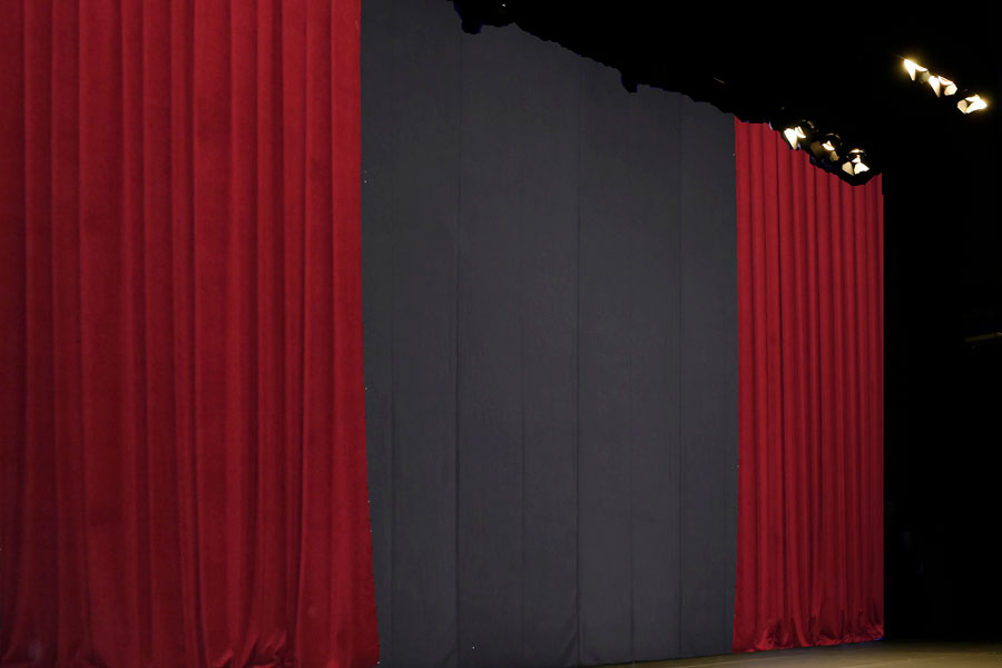 Dark Red Side Drapes